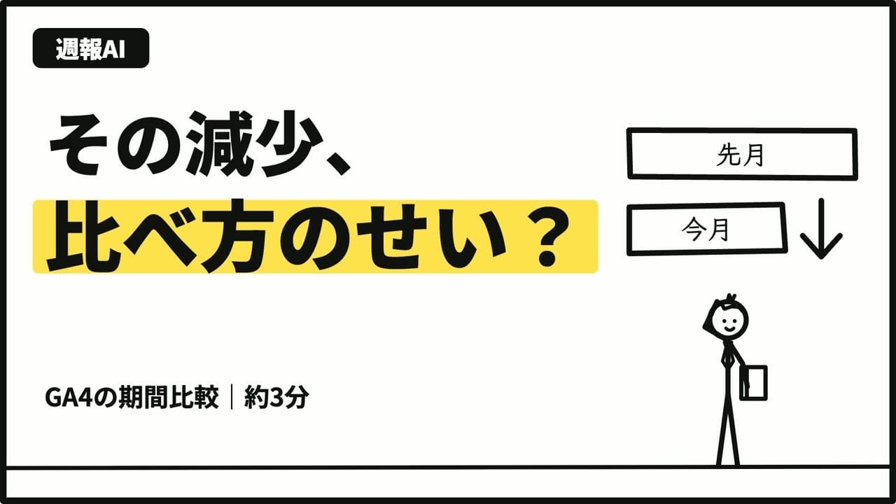 GA4の期間比較（約3分の要約動画）