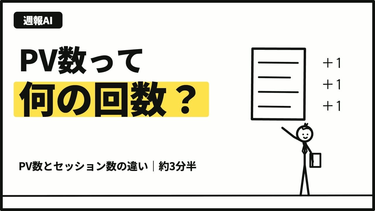 PV数とは？セッション数との違い（約3分半の要約動画）
