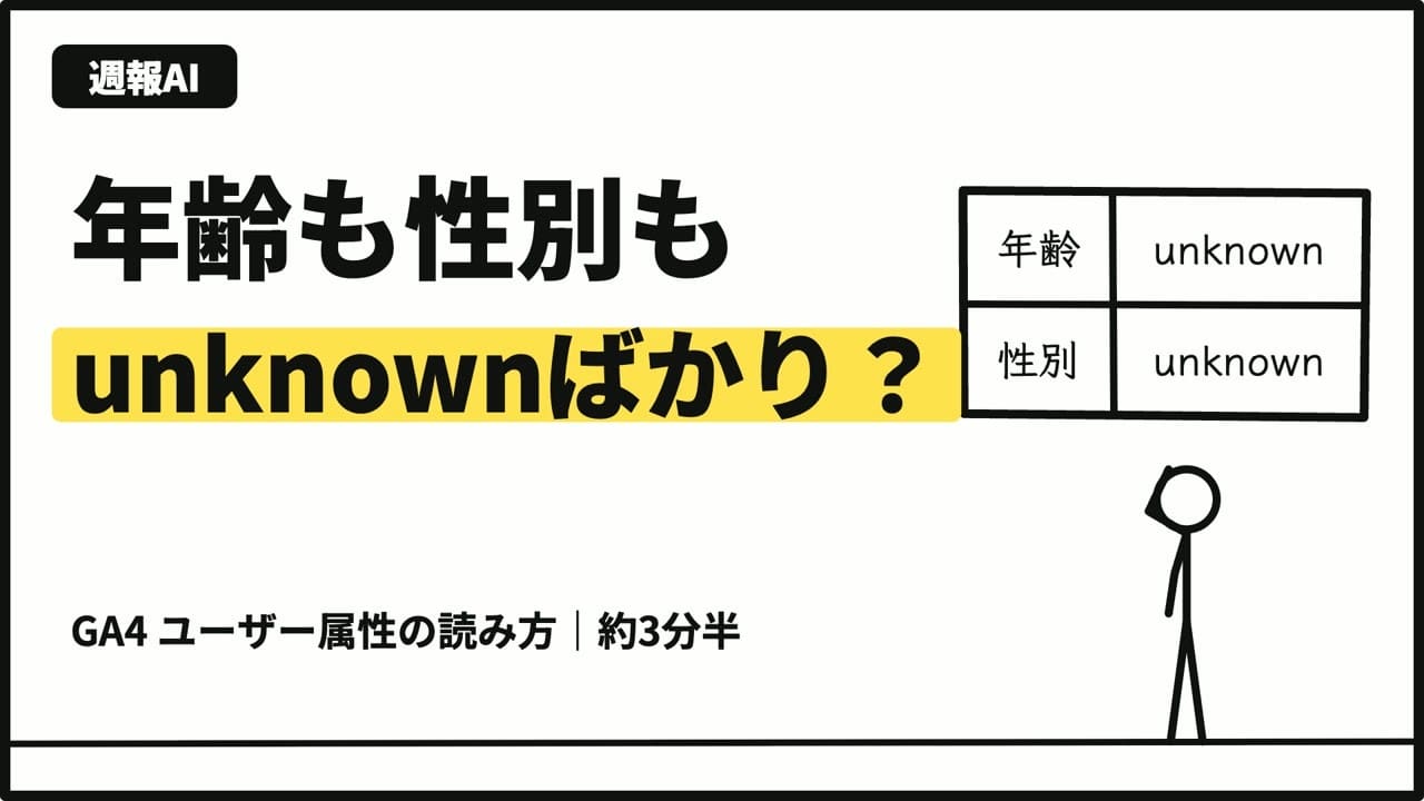 GA4のユーザー属性の読み方（約3分半の要約動画）