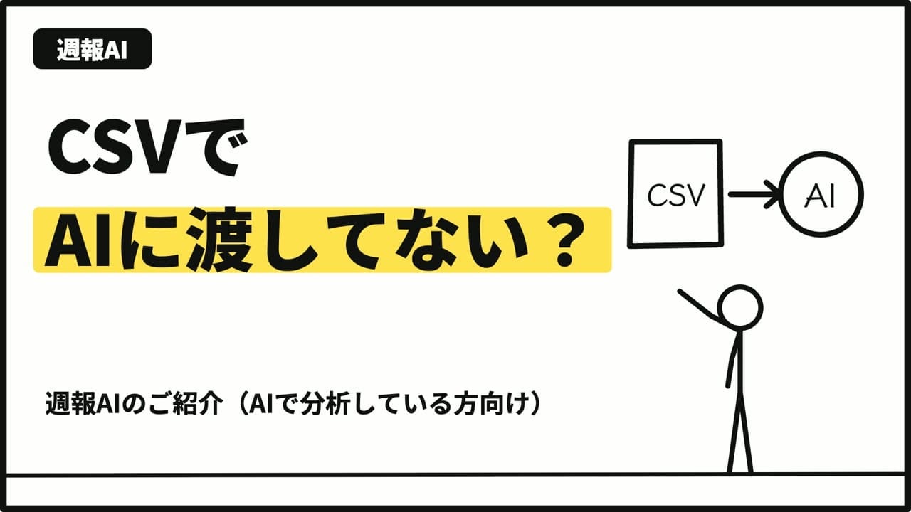 CSVでAIに渡してない？｜週報AIのご紹介（AIで分析している方向け・約1分半）