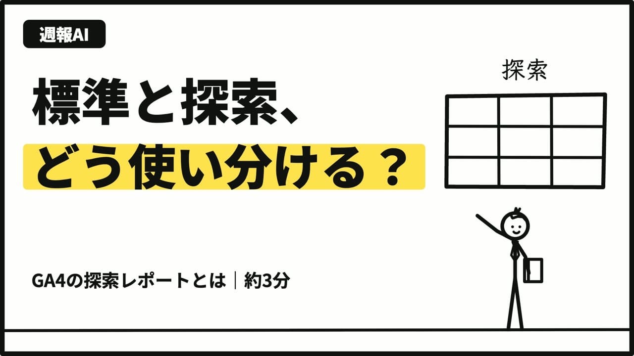GA4の探索レポートとは（約3分の要約動画）